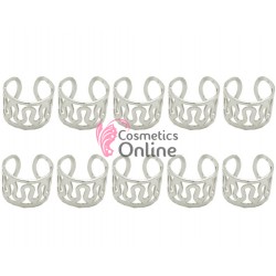 Inele din metal pentru codite afro RNG57HH Argintii , Set 10 bucati